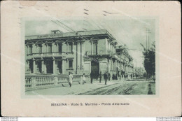 Ar40 Cartolina Messina Citta' Viale S.martino Ponte Americano 1924 Abrasione - Messina