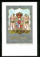 AK Wappen Dänemark Mit Krone  - Genealogia