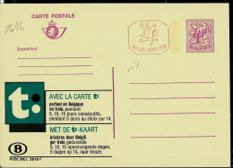 Publibel Neuve N° 2616 + P. 015  à L'envers  ( Carte T°  - Ch. De Fer Belges ) - Werbepostkarten