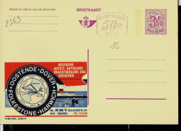 Publibel Neuve N° 2569 + P. 016 ( OOSTENDE - DOVER - HARWICH) - Werbepostkarten