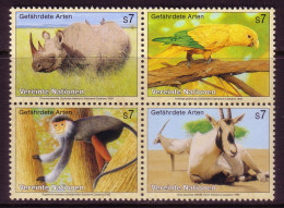 UNO WIEN MI-NR. 180-183 POSTFRISCH(MINT) GEFÄHRDETE ARTEN 1995 NASHORN SITTICH AFFE ORYX - Affen