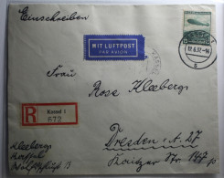 Dt. Reich 607 Auf Brief Als Einzelfrankatur Einschreiben Nach Dresden #BA210 - Autres & Non Classés
