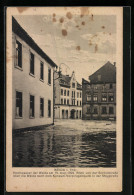 AK Weida I. Th., Hochwasser 1924, Blick Von Der Schlossstrasse Auf Konsum-Vereinsgebäude  - Inundaciones