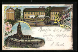 Lithographie Rossla, Kyffhäuser-Hotel Mit Bahnhof  - Kyffhäuser