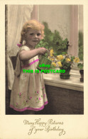 R574701 Many Happy Returns Of Your Birthday. Girl. S. G. M. 3721. Greeting Card - World
