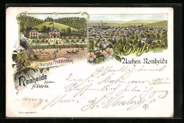 Lithographie Aachen, Gasthof Und Restaurant Ronheide, Panorama  - Aachen