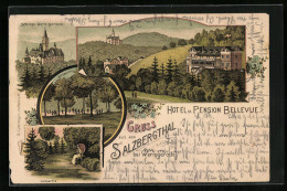 Lithographie Wernigerode, Hotel-Pension Bellevue Im Salzbergthal  - Wernigerode