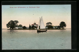 AK Wilhelmstein Im Steinhuder Meer, Segelboot Vor Der Insel  - Steinhude