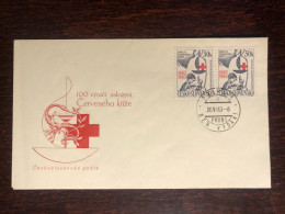 CZECHOSLOVAKIA FDC COVER 1963 YEAR RED CROSS HEALTH MEDICINE STAMPS - FDC