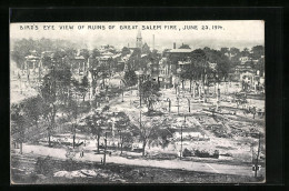 AK Salem, MA, Bird`s Eye View Of Ruins Of Great Salem Fire, June 25, 1914  - Andere & Zonder Classificatie