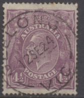 AUSTRALIA 1924 - 25 4.1/2d VIOLET  KGV STAMP PERF.14 1st WMK SG.81 VFU. - Usati