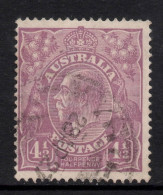 AUSTRALIA 1924 - 25 4.1/2d VIOLET  KGV STAMP PERF.14 1st WMK SG.81 VFU. - Usados