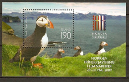Iceland 2009 MiNr. 1246(Block 47) Island Birds Atlantic Puffin Birds NORDIA 2009, Reykjavik S/sh MNH** 3.00 € - Other & Unclassified