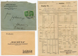 Germany 1926 Cover & Auction Form; Leipzig - Mucrena Rauchwarenversteigerungs-Gesellshaft; 5pf. German Eagle, Pair - Covers & Documents