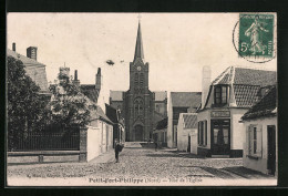 CPA Petit-Fort-Philippe, Rue De L`Eglise, Vue De La Rue  - Autres & Non Classés