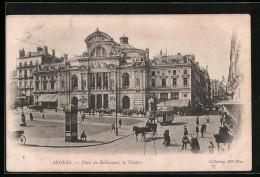 AK Angers, Place Du Ralliement Et Tramway, Strassenbahn  - Strassenbahnen