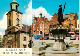 73901422 Husum  Nordfriesland Marienkirche Marktplatz Rathaus Brunnen  - Husum