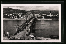 AK Linz A. D., Urfahr Und Brücke Mit Strassenbahn, Pöstlingberg  - Tram