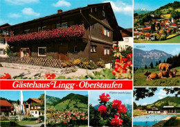 73901356 Oberstaufen Gaestehaus Lingg Panorama Alpenrosen Alpvieh Schwimmbad Obe - Oberstaufen