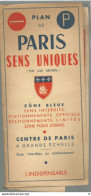 PG / SUPERBE CARTE ANCIENNE  PARIS SENS UNIQUE  CENTRE DE PARIS A GRANDE ECHELLE - Cartes Routières