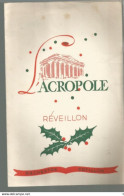 PG / Vintage // MENU 1955  L'ACROPOLE REVEILLON NOEL - Menu