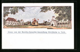 Künstler-AK Kirchheim U. Teck, Bezirks-Gewerbe-Ausstellung, Ausstellungsgebäude  - Ausstellungen