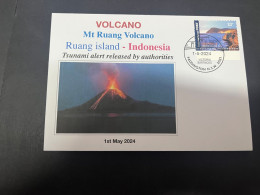 1-5-2024 (3 Z 27) Indonesia - Volcano Eruption In Ruang Island On 1 May 2024 + Tsunami Alert - Vulkane