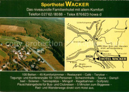 73754494 Bruen Wenden Sporthotel Wacker Landkarte Fliegeraufnahme Bruen Wenden - Altri & Non Classificati