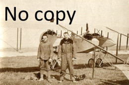 PHOTO FRANCAISE - AVIATEUR ET AVION BIPLAN AU TERRAIN DE BOUY A MOURMELON LE GRAND MARNE - GUERRE 1914 1918 - War, Military