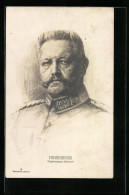 Künstler-AK Generalfeldmarschall Paul Von Hindenburg In Uniform, Ostpreussens Befreier  - Personajes Históricos