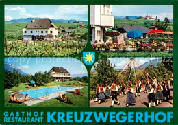 73646164 Eppan Suedtirol Gasthof Restaurant Kreuzwegerhof Terrasse Pool Trachten - Other & Unclassified