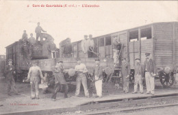 Courtalain (28 Eure Et Loir) La Gare L'entretien Des Voies Par Le 5eme Génie - édit. Lecomte Carte Précurseur - Courtalain