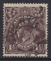 AUSTRALIA 1918-23  1.1/2d BLACK - BROWN  KGV STAMP PERF.14 1st. WMK SG.58 VFU. - Usados