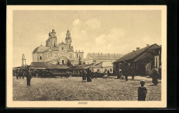 AK Pinsk, Blick Auf Die Kirche  - Rusia