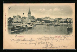 AK Lindau, Hafenpartie Mit Blick Auf Die Stadt  - Autres & Non Classés