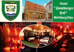 73645341 Muehlberg Elbe Hotel Hamburger Hof Restaurant Tanzlokal Bar Wappen Mueh - Autres & Non Classés