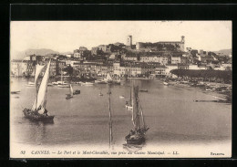 AK Cannes, Le Port Et Le Mont-Chevalier, Vue Prise Du Casino Municipal  - Other & Unclassified