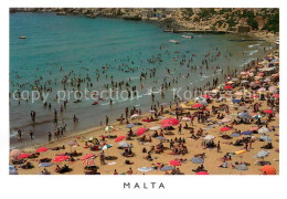 73645191 Malta Ghain Tuffieha Bay Dottet With Bathers On A Fine Summerys Day Mal - Malte
