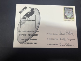 1-5-2023 (3 Z 39) Australia FDC (1 Covers) 1980 - OZ Football - South (magpies) Grand Finalists (signed - Brushtail) - Primo Giorno D'emissione (FDC)