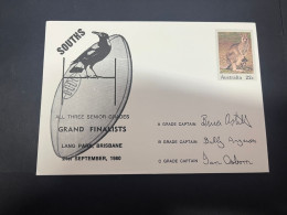 1-5-2023 (3 Z 39) Australia FDC (1 Covers) 1980 - OZ Football - South (magpies) Grand Finalists (signed - Kangaroo) - FDC