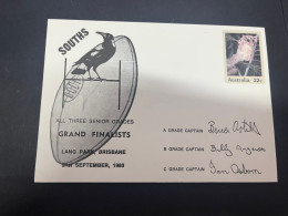 1-5-2023 (3 Z 39) Australia FDC (1 Covers) 1980 - OZ Football - South (magpies) Grand Finalists (signed - Sugar Glider) - Sobre Primer Día (FDC)