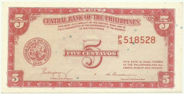 Philippines - 5 Centavos - ND ( 1949 ) - Pick 126 - Sign. 2 - Serie P/S - Philippinen