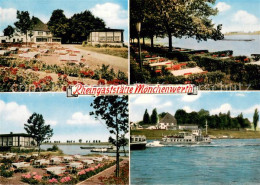 73644972 Buederich Duesseldorf Rheingaststaette Moenchwerth Terrasse Rheinpartie - Meerbusch