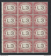 1919 SAN MARINO, Tasse N° 7 MNH/**  BLOCCO DI 12 - Sonstige & Ohne Zuordnung