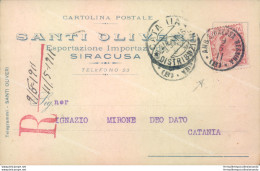 Aa543 Cartolina Commerciale Siracusa Citta' 1911 - Siracusa