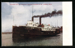 AK Steamer City Of Chicago Leaving Harbor Of St. Joseph, Michigan  - Other & Unclassified