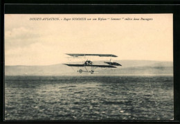 AK Douzy-Aviation, Roger Sommer Sur Son Biplan Sommer Enleve Deux Passagers  - 1914-1918: 1ste Wereldoorlog