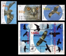 NETHERLANDS 1995 BIRDS OF PREY COMPLETE SET WITH MINIATURE SHEET MS MNH - Eagles & Birds Of Prey