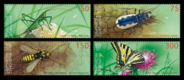 Kyrgyzstan (KEP) 2024 Mih. 210/13 Fauna. Insects. Grasshopper. Beetle. Wasp. Butterfly MNH ** - Kirgizië