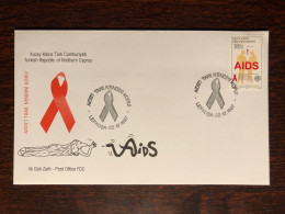 CYPRUS TURKISH FDC COVER 1997 YEAR AIDS SIDA HEALTH MEDICINE STAMPS - Cartas & Documentos